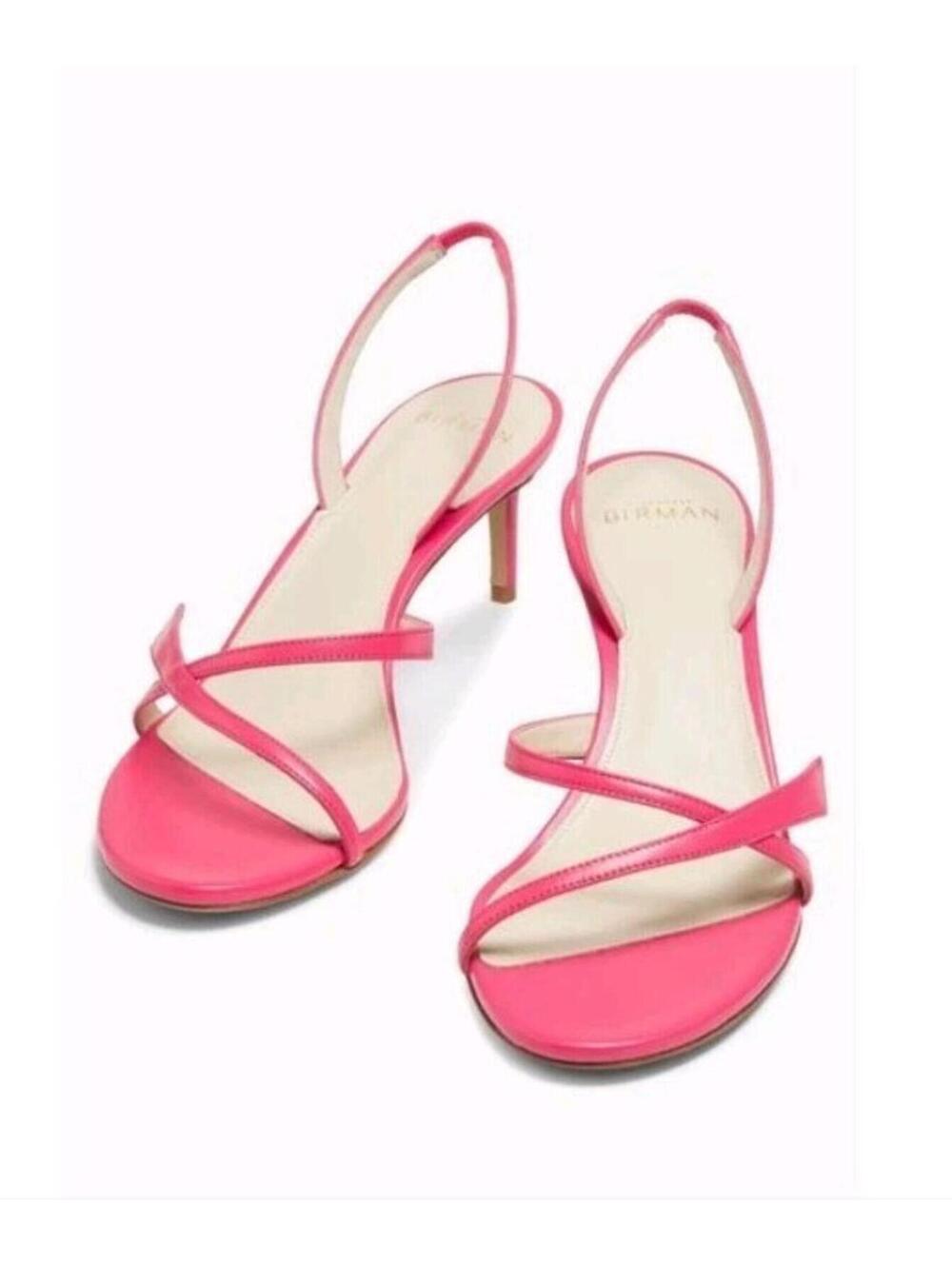 NIB! Alexandre Birman Tita Slingback Heels Sandals Pumps in Pink SZ 37 New!